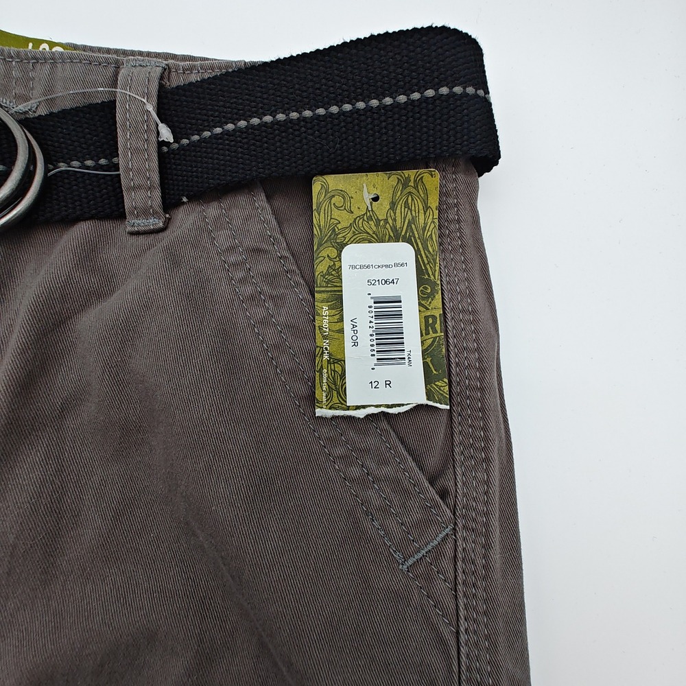 Lot 2 Lee Dungarees Youth Cargo Shorts Size 12 Regular w Belts Khaki‎ Gray - Picture 4 of 13
